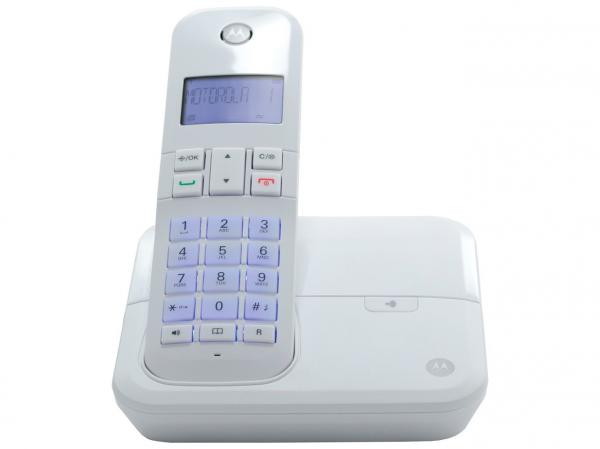 Telefone Sem Fio Motorola Moto 4000 W - Identificador de Chamada Viva Voz Branco
