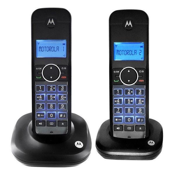 Telefone Sem Fio Motorola Moto 550id-2 com Identificador de Chamadas Viva Voz Bivolt - Preto