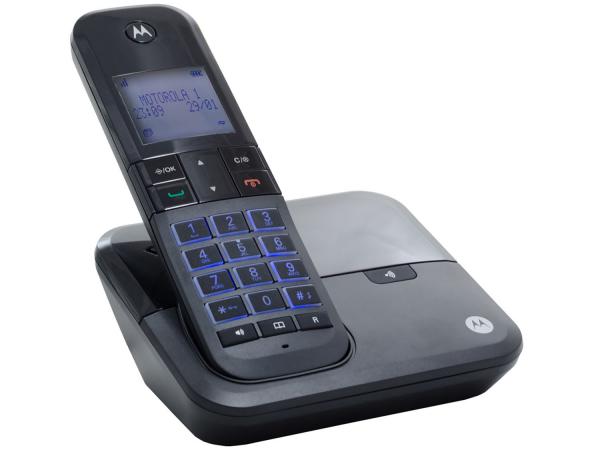 Tudo sobre 'Telefone Sem Fio Motorola MOTO 6000 de Mesa - com Identificador de Chamadas com Viva Voz Preto'