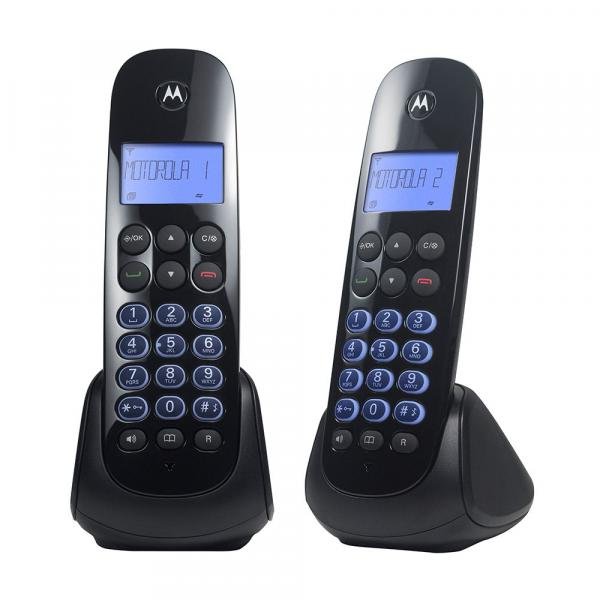 Telefone Sem Fio Motorola Moto750-mrd2 com Identificador de Chamadas Digital Viva Voz Ramal Preto