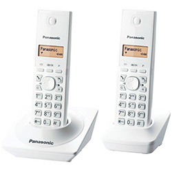Telefone Sem Fio Panasonic Branco Dect 6.0 Kx-Tg1712Lbw com Identificador de Chamadas
