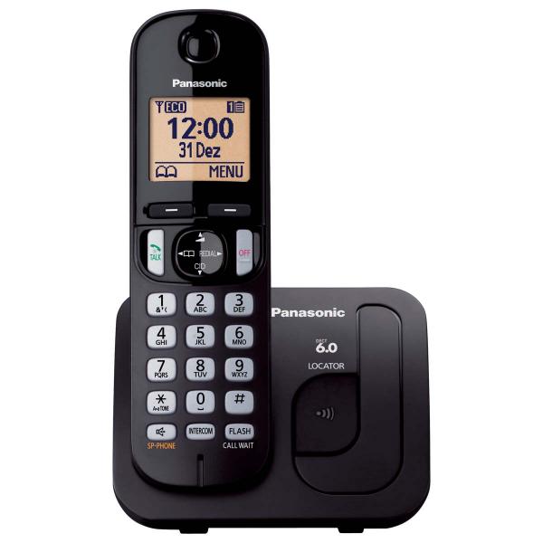 Telefone Sem Fio Panasonic com ID/Viva Voz KX-TGC210LBB Preto