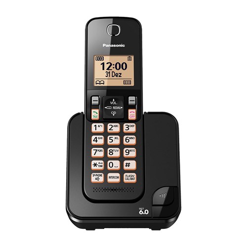Telefone Sem Fio Panasonic com Identificador de Chamadas Preto Kx-Tgc350lbb