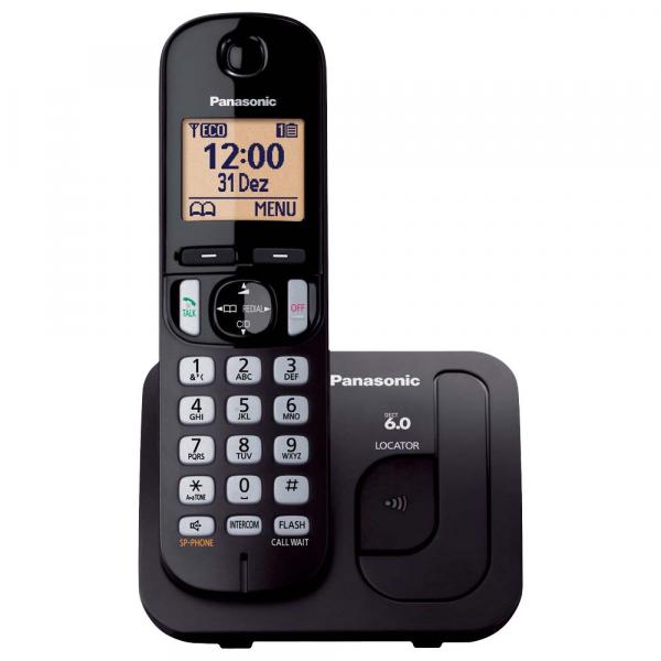 Telefone Sem Fio Panasonic com Viva Voz KX-TGC210LBB Preto