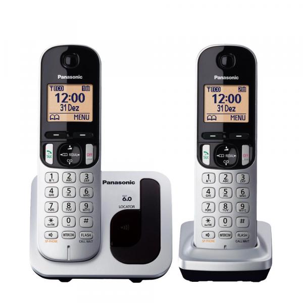 Telefone Sem Fio Panasonic com Viva Voz KX-TGC212LB1 Prata