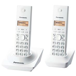 Telefone Sem Fio Panasonic KX TG1712LBW Branco com DECT 6.0, Identificador de Chamadas e Visor Iluminado + 1 Ramal
