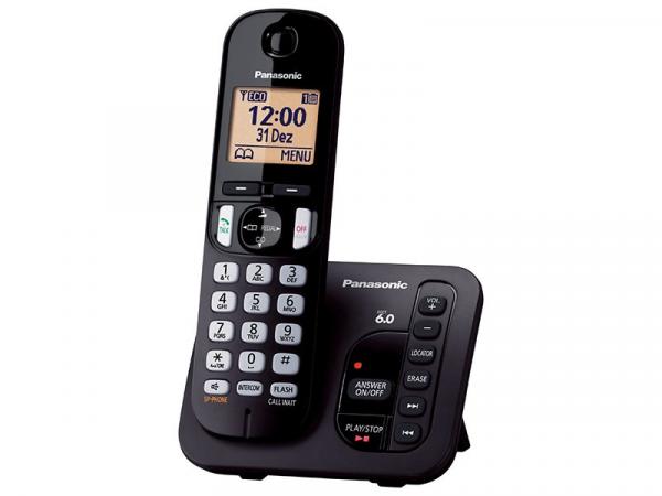 Telefone Sem Fio Panasonic KX-TGC220LBB - Identificador de Chamada Viva Voz Preto