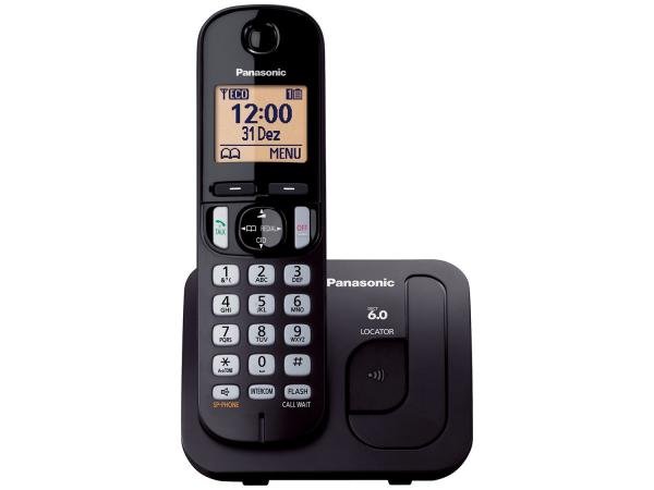 Telefone Sem Fio Panasonic KX-TGC210LBB - Identificador de Chamada Viva Voz Preto