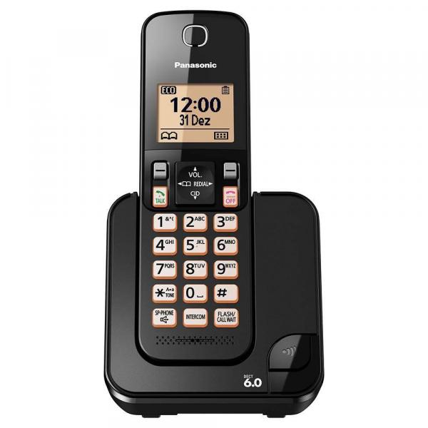 Telefone Sem Fio Panasonic KX-TGC350LBB - Identificador de Chamada Viva Voz Preto