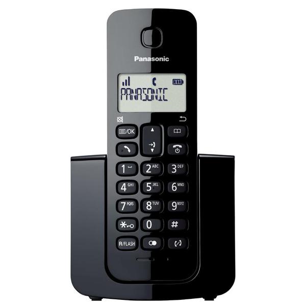 Telefone Sem Fio Panasonic Preto com Identificador de Chamada KX-TGB110