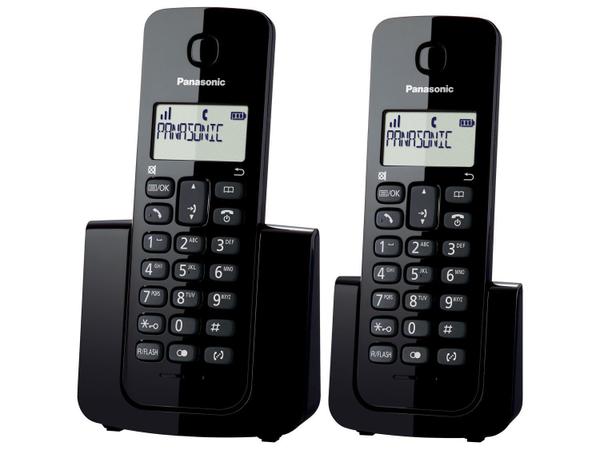 Telefone Sem Fio Panasonic TGB112 + 1 Ramal - Identificador de Chamada Black Piano