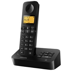 Telefone Sem Fio Philips com Identificador Chamadas, Secretária Eletrônica e Viva-Voz D2051B - Preto