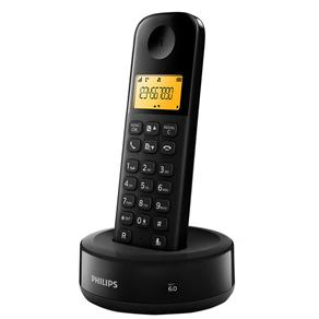 Telefone Sem Fio Philips D1301B/BR com Identificador de Chamadas e Display de 1, 6" - Preto