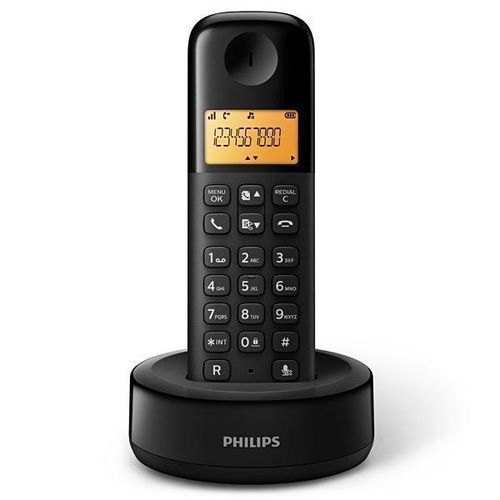 Telefone Sem Fio Philips D1301B com Identificador de Chamadas - Preto