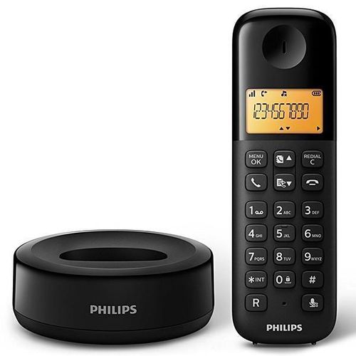 Telefone Sem Fio Philips D1301b Tela 1,6" C/identificação de Chamadas Recebidas - Preto