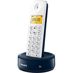 Telefone Sem Fio Philips D1301WD/BR com Identificador D1301wd/br Branco/Azul