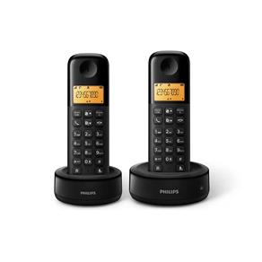 Telefone Sem Fio Philips D1302B/BR com Ramal, Identificador de Chamadas Preto