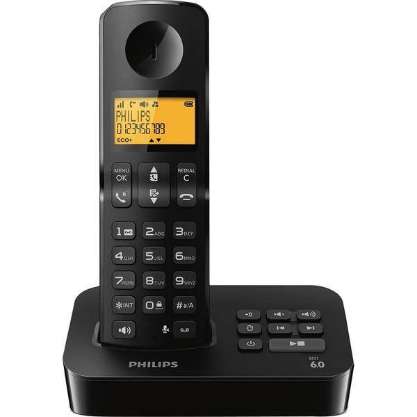 Telefone Sem Fio Philips D2151B/BR com Bina e Viva Voz - Preto - Philips