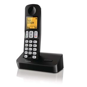 Telefone Sem Fio Philips D4001B/BR com Identificador de Chamadas e Viva-Voz - Preto