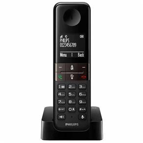 Telefone Sem Fio Philips D4501B/BR com Visor de 4,6cm, Identificador de Chamadas e Viva-Voz - Preto