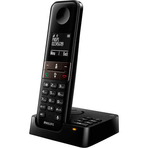 Telefone Sem Fio Philips D4551B/BR com Identificador Secretária e Viva Voz - Preto