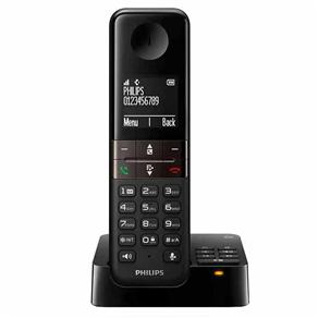 Telefone Sem Fio Philips D4551B/BR com Secretária Eletrônica, Identificador de Chamadas e Viva-Voz - Preto