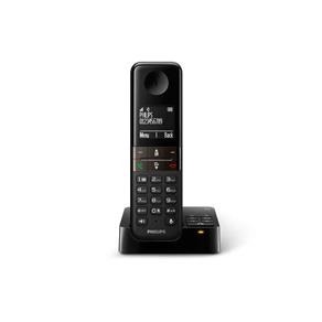 Telefone Sem Fio Philips D4551B/BR com Secretária Eletrônica, Identificador de Chamadas e Viva-Voz - Preto