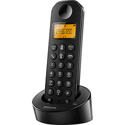 Telefone Sem Fio Philips Preto D1201B/BR com Identificador de Chamadas
