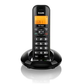 Telefone Sem Fio Preto Elgin com Identificador de Chamadas e Viva Voz - TSF7600