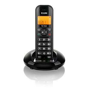 Telefone Sem Fio Preto Elgin TSF-7600 com Identificador de Chamada
