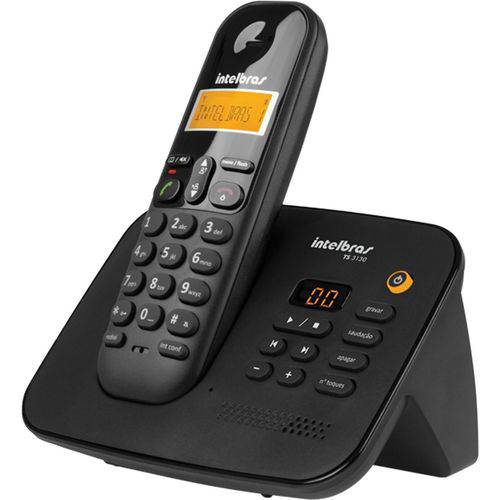 Telefone Sem Fio Ts 3130 com Secretaria Eletrônica + 1 Ramal Sem Fio Ts 3111 Intelbras 1,9 Ghz Dect 6.0