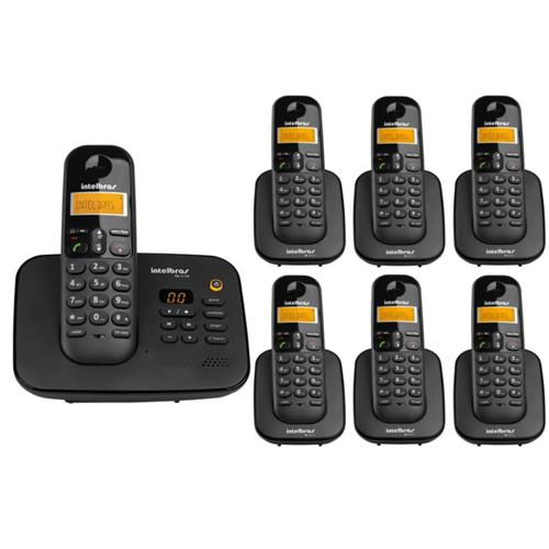 Telefone Sem Fio TS 3130 com Secretaria Eletrônica + 6 Ramal Sem Fio TS 3111 Intelbras 1,9 Ghz Dect 6.0