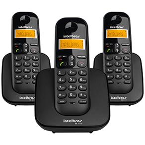 Telefone Sem Fio TS3113 + 2 Ramais Adicionais com Identificador de Chamadas - Intelbras