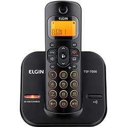 Telefone Sem Fio TSF 7500 Preto com Display LCD Laranja Bivolt - Elgin