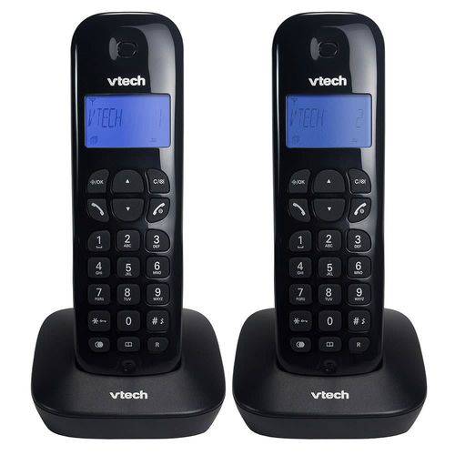 Tudo sobre 'Telefone Sem Fio Vtech VT680-MRD2 Preto Dect 6.0 com Identificador de Chamadas + 1 Ramal'