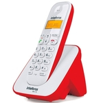 Telefone TS3110 sem Fio Branco e Vermelho Intelbras