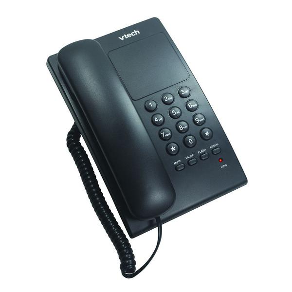 Telefone VTECH com Fio VTC105B Digital Preto 115032 - eu Quero Eletro