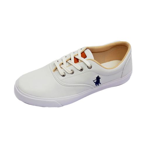 Tenis Masculino Polo Classica Casual Branco Sola Emborrachada