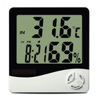 Termo Higrometro Digital Com Maxima E Minima Medidor De Temperatura E Umidade Com Relogio E Alarme I