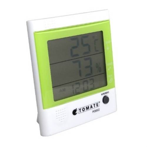 Termo Higrometro Digital de Temperatura e Umidade com Relogio Tomate
