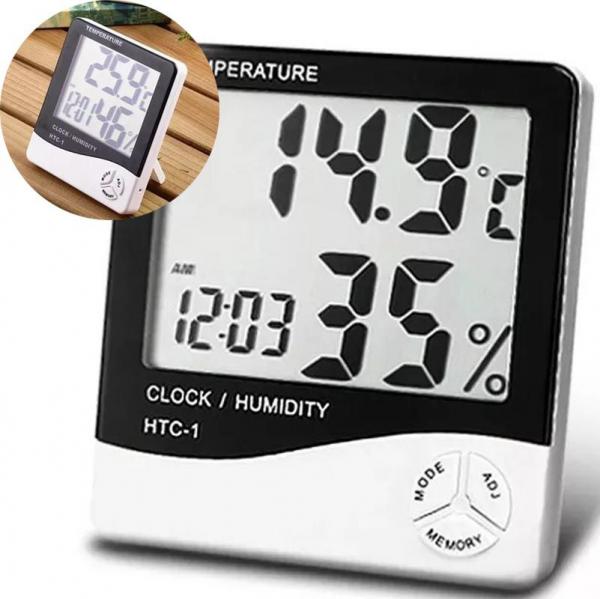 Termo Higrometro Digital Relogio Medidor Temperatura Humidade de Mesa (56192) - Ideal