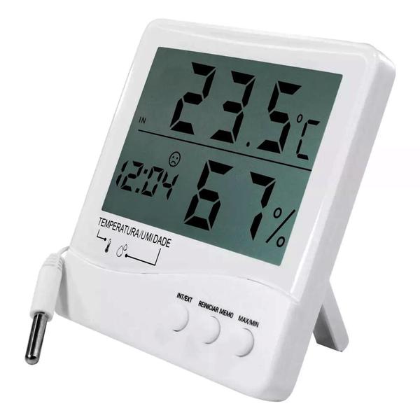 Termo-higrômetro Digital Temperatura Interna e Externa e Umidade Interna Incoterm 7663.02.0.00