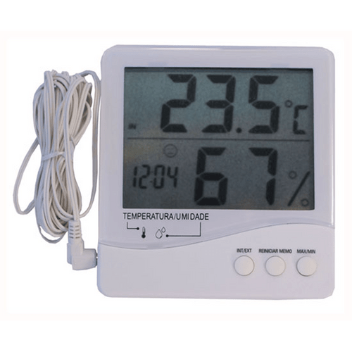 Termo-Higrômetro Digital Temperatura Interna e Externa e Umidade Interna Incoterm 766302000