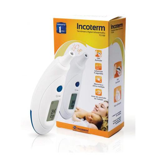 Termômetro Clínico Digital Incoterm Auricular Infravermelho TCI100