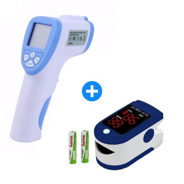 Termômetro Digital Medição Oxigênio Temperatura Febre Líquidos + Oximetro Digital Dedo Premium - Boas