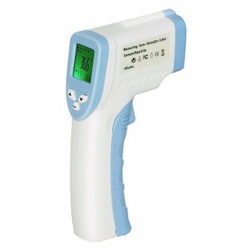 Tudo sobre 'Termometro Digital Mira Laser Infravermelho P/ Uso em Bebes e Adultos Branco e Azul'