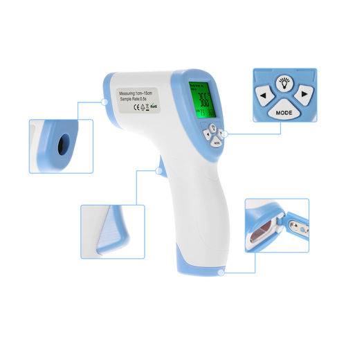 Termometro LASER Digital Infravermelho Febre de Testa Bebe Azul