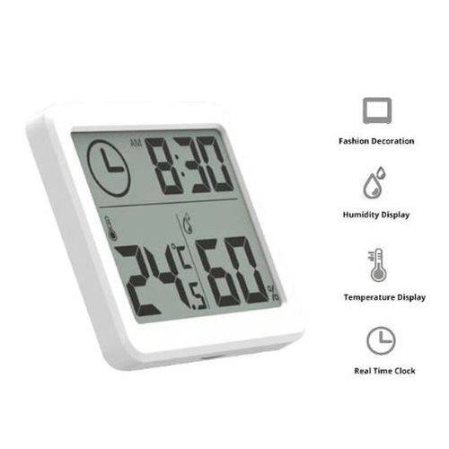 Termômetro Relógio Digital Temperatura Umidade C°/f°