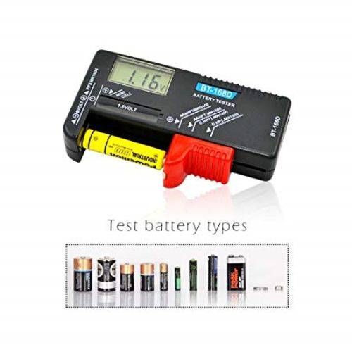 Testador Digital de Bateria Teste de Pilhas e Baterias Medidor de Carga Universal de 1,5 a 9v Aa Aaa