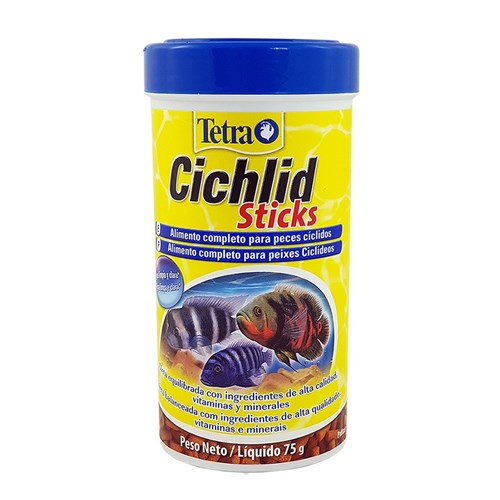 Tetra Cichlid Sticks 75g Palitos Ração Peixes Ciclídeos